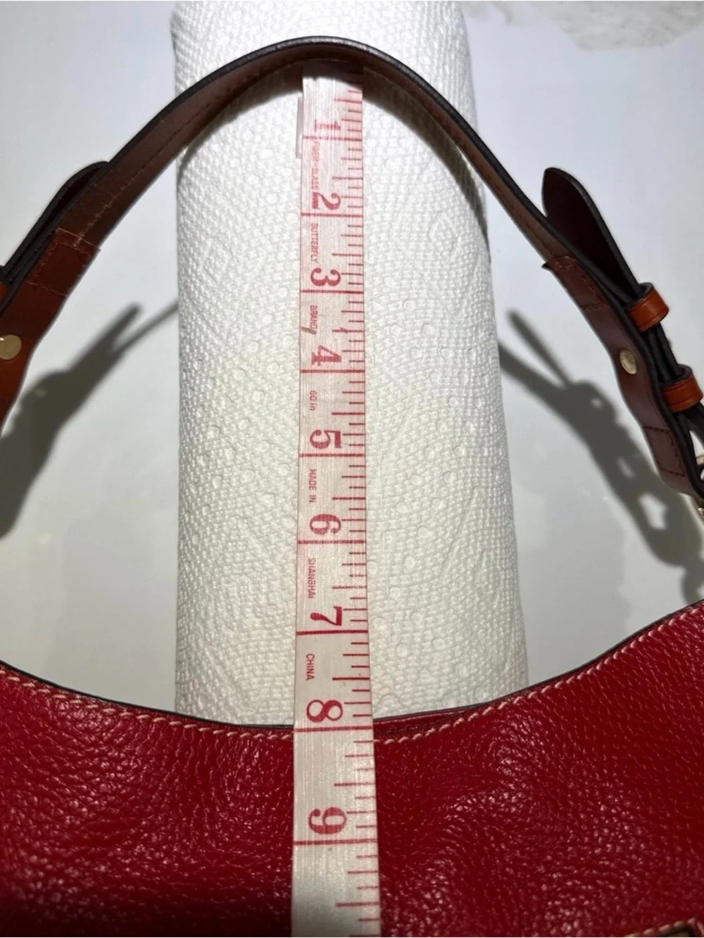 DOONEY & Bourke, J16777226 Pebbled Leather Red Hobo Shoulder Bag